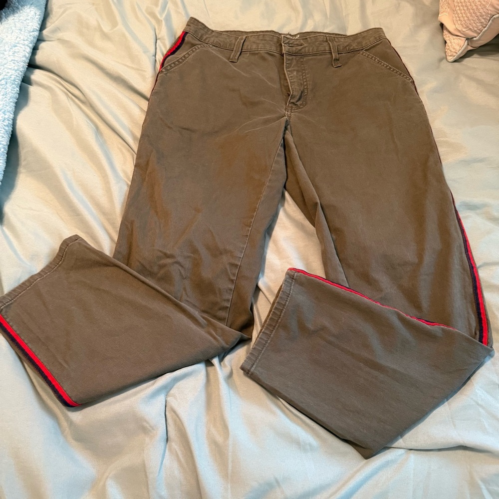 Universal Thread olive greenPants with Red Trim 4/27